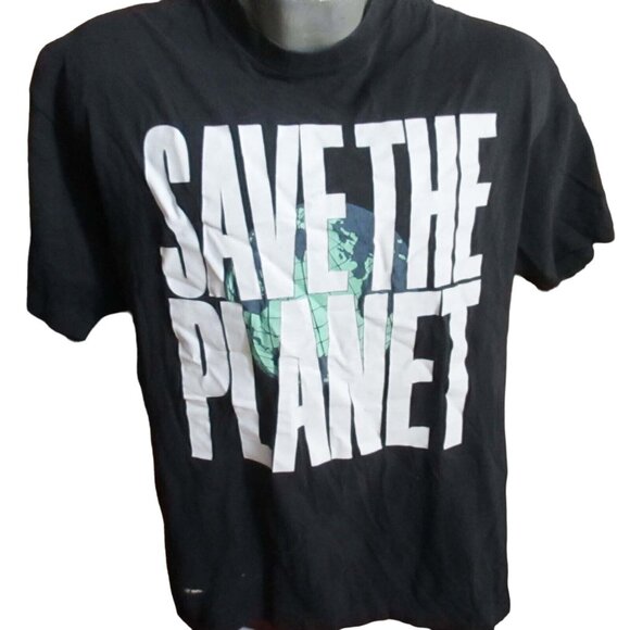 Single Stitch Vtg Hard Rock Cafe Las Vegas Save The Planet Graphic T-Shirt XL - Picture 1 of 5